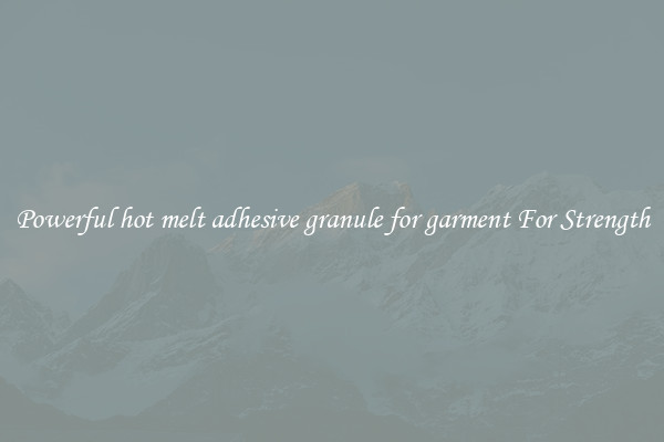 Powerful hot melt adhesive granule for garment For Strength