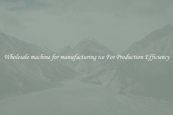 Wholesale machine for manufacturing ice For Production Efficiency