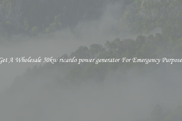 Get A Wholesale 50kw ricardo power generator For Emergency Purposes