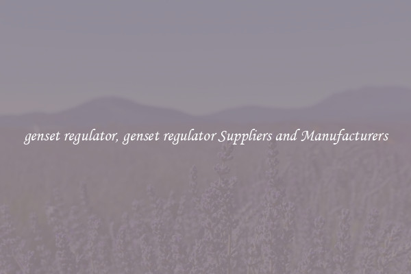 genset regulator, genset regulator Suppliers and Manufacturers