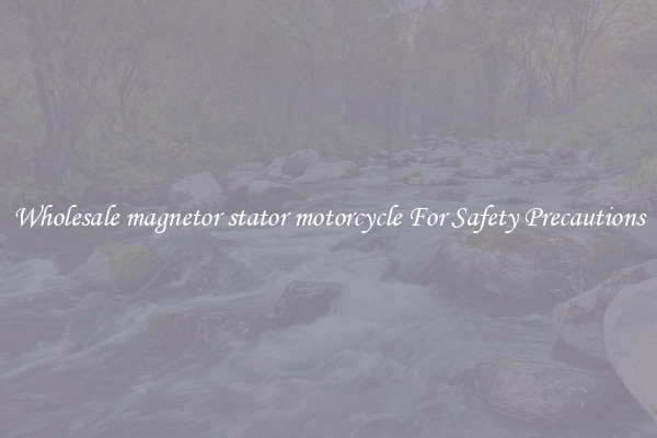 Wholesale magnetor stator motorcycle For Safety Precautions