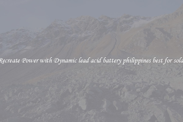 Recreate Power with Dynamic lead acid battery philippines best for solar