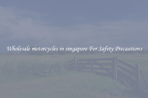 Wholesale motorcycles in singapore For Safety Precautions